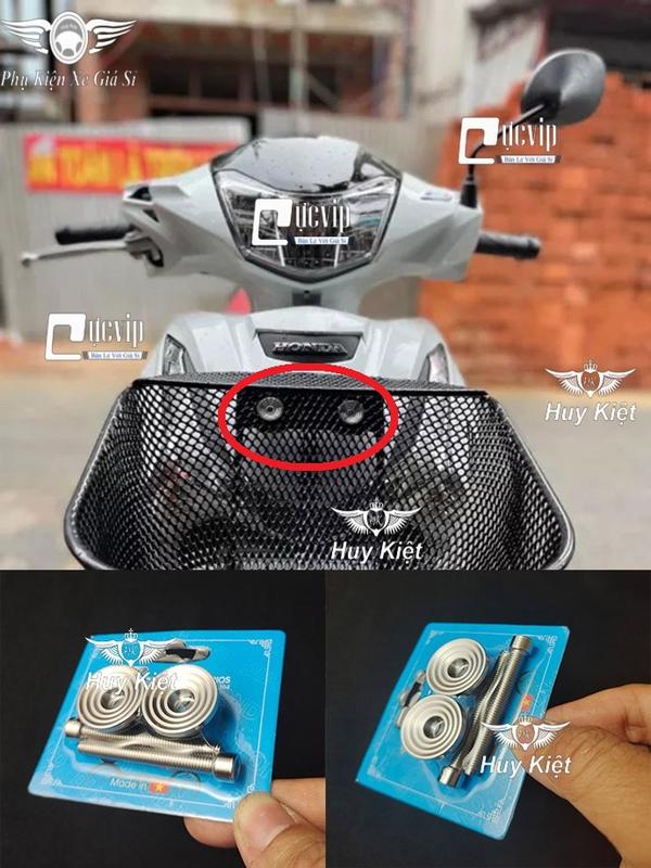 Bộ 2 Khâu Rổ Kèm Ốc Salaya Inox 304 Gắn Xe Future Led 2018 - 2023, Wave RS cũ, Future 1 (Future cũ), Wave A (Alpha) 2012 - 2016 MS5745