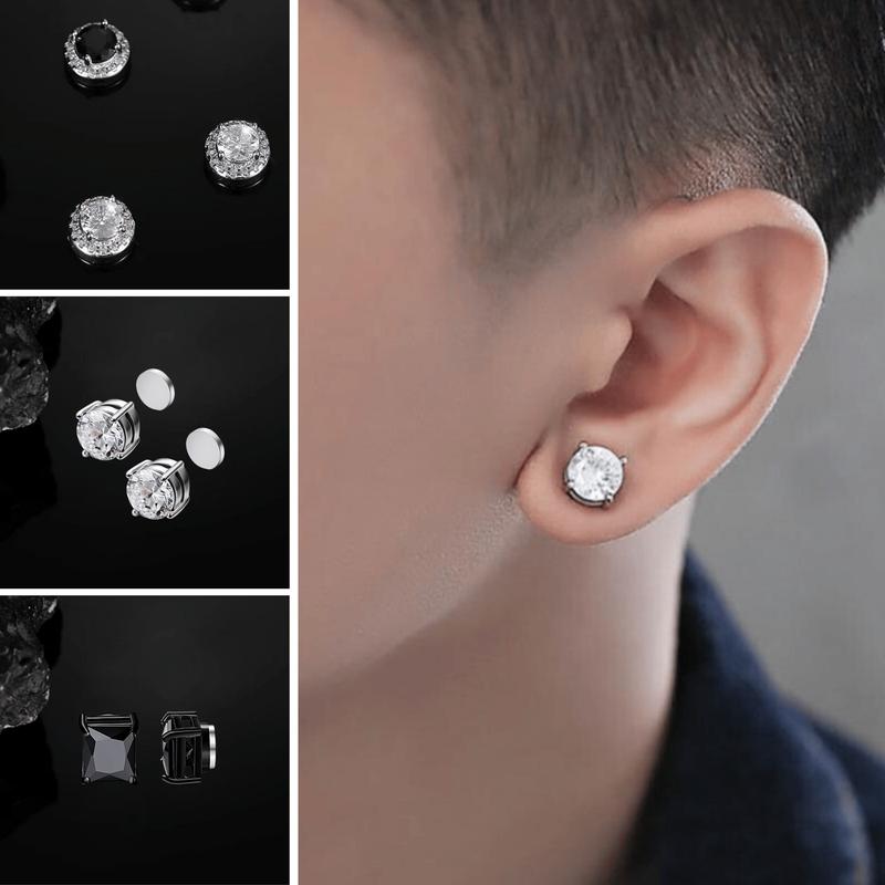 [Mua là mê, chê thì hoàn về] Khuyên Tai Nam Châm Đá Bạc, Đá Đen Keri Phụ Kiện Thời Trang Cho Nam Nữ Unisex Đính Đá Zircon Không Gỉ Phong Cách Basic, Hiện Đại, Sang Trọng TAVI STUDIO Titan