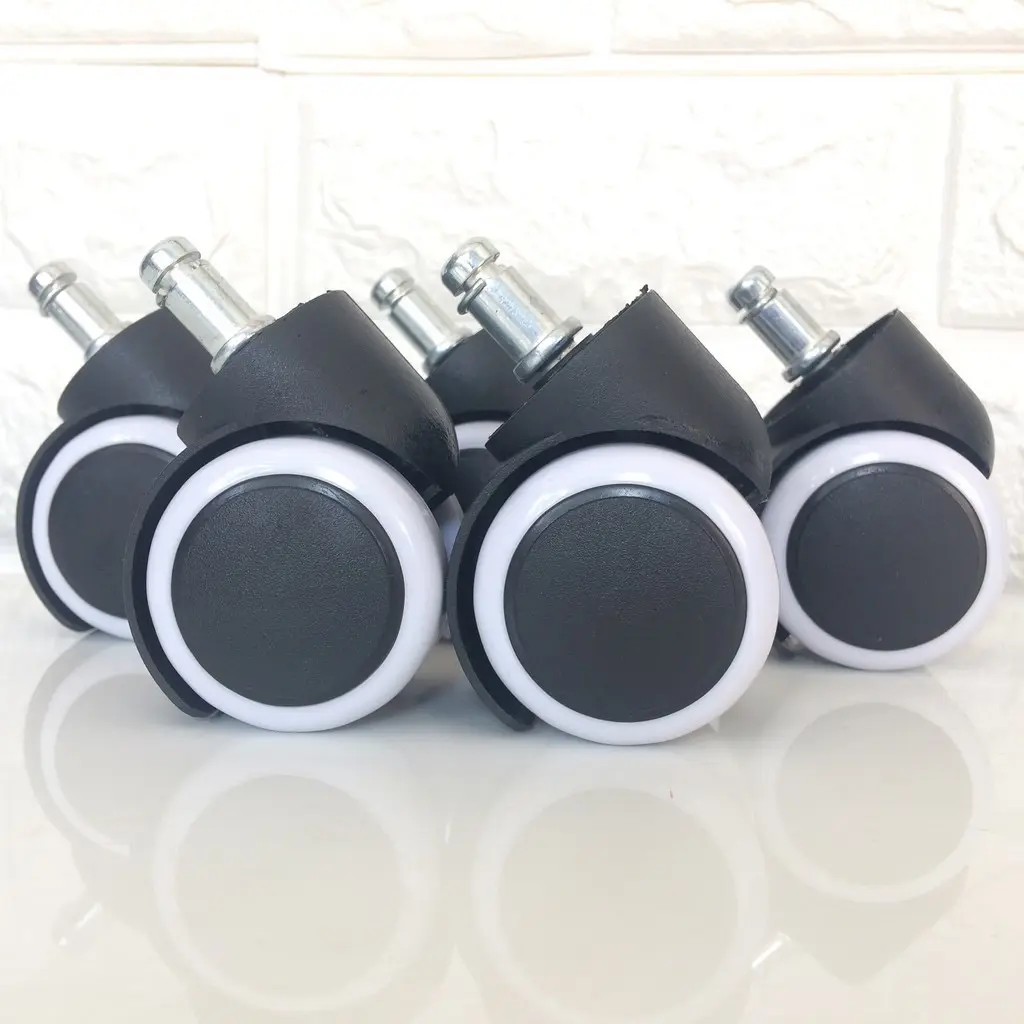 Combo 5 Bánh xe ghế xoay, lắp được cho tất cả các loại ghế xoay, di chuyển mượt mà dễ dàng