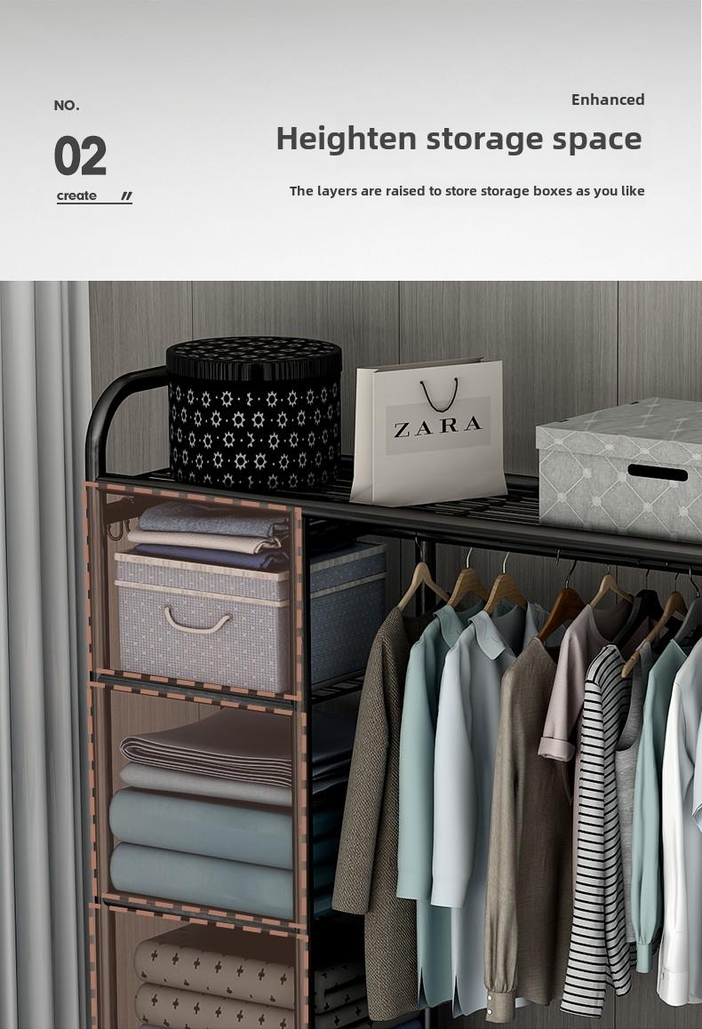 Product Introduction of Wardrobe Home Bedroom Clothes Rack Open Simple Wardrobe Rental Room Modern Simple Large Capacity 7
