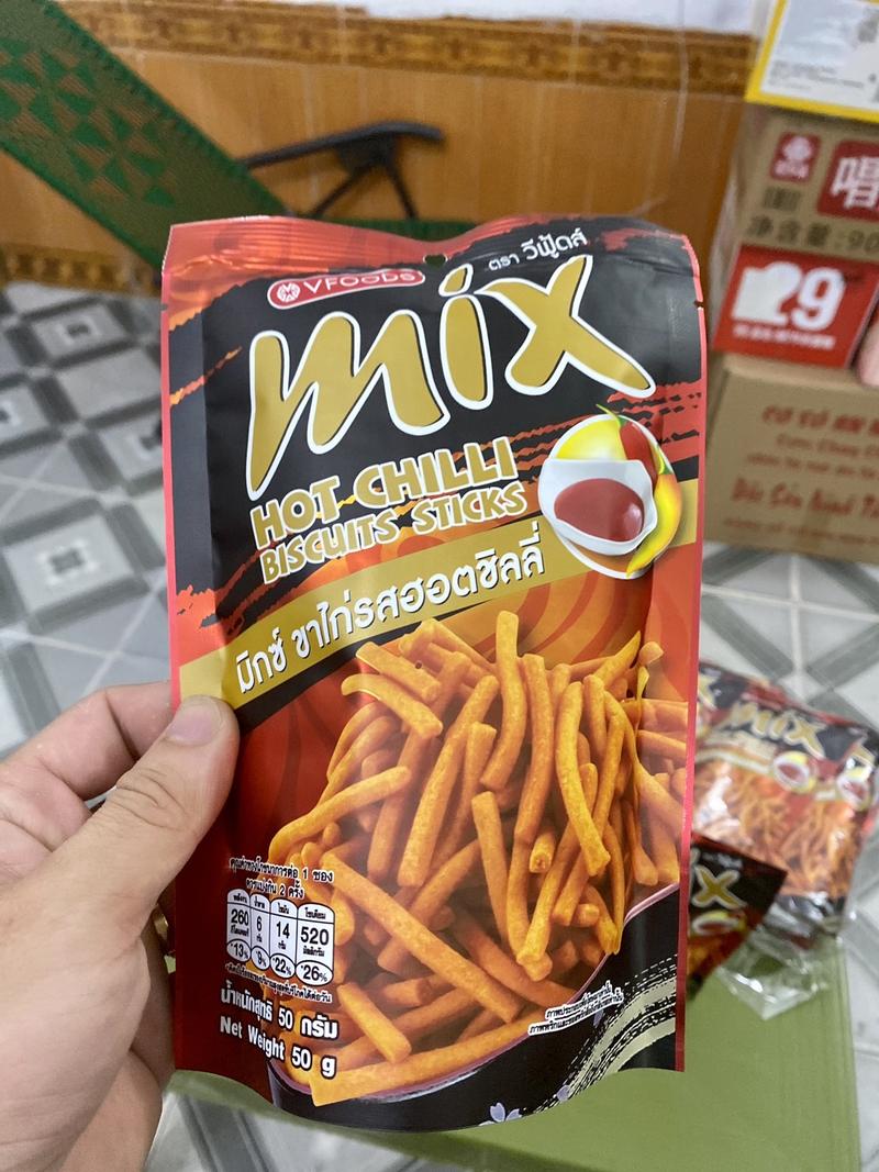 Product Introduction of 1 Túi (6 gói) ￼SNACK BIM BIM QUE MIX THÁI LAN VỊ  ỚT CAY - gói 50g 2