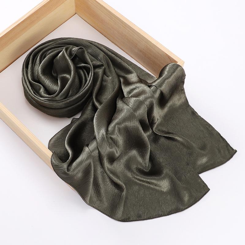 Product Introduction of Pashmina hijab Malaysia New Artificial Silk Silky Satin Scarf Women's Shawl Toe Cap Headscarf 20