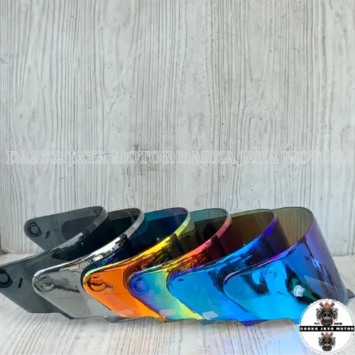 KACA VISOR FLAT KYT TT-COURSE/ FALCON / R10 / K2R / RC7 / NFR / NX RACE / PNP TANPA GANTI RACHET ATAU KUPINGAN Gold Motorcycle Red 1