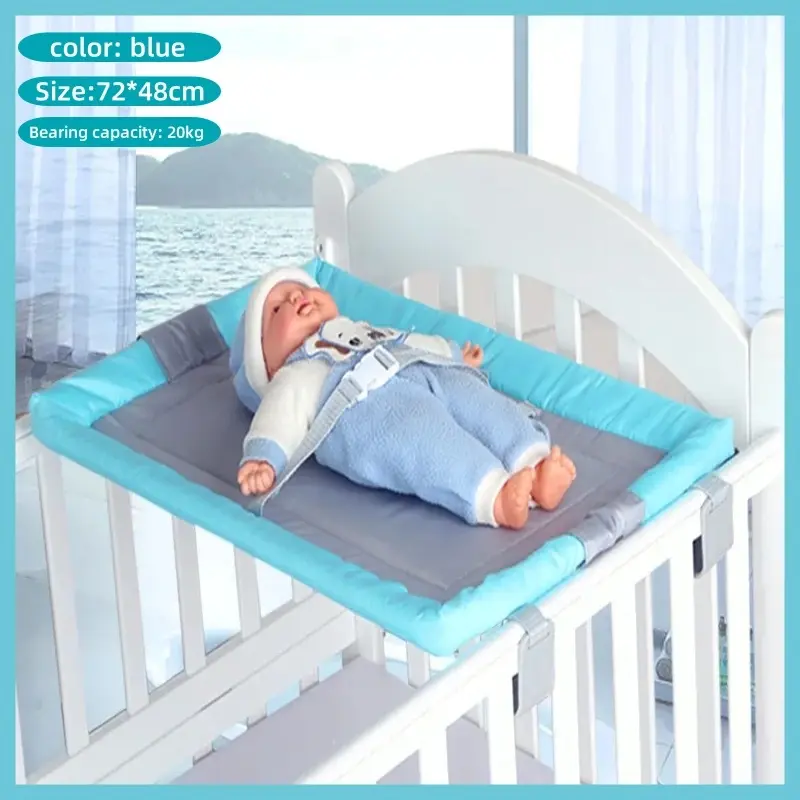 BUSS-Baby Changing Table Universal baby diaper care table Baby Shower Table Seat Belt Adjustable blue