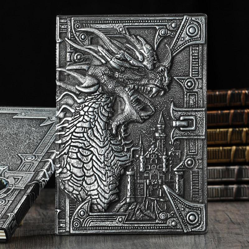 Vintage Dragon Design Notebook, 1 Count A5 Retro Travel Diary Notebook, Creative Writing Notebook, Office Stationery & Supplies 0