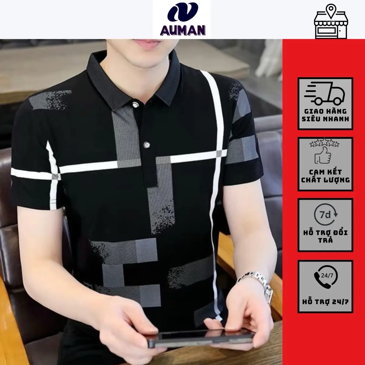 Áo PoLo Nam RNIGNUB chất cotton cá sấu hàng cao cấp
