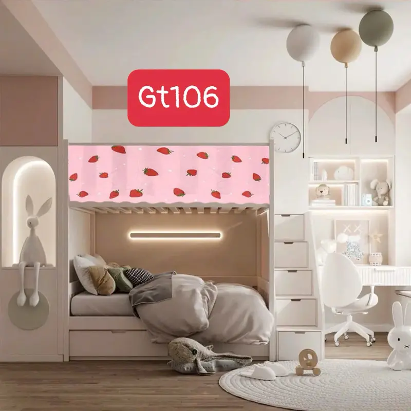 [có size 3m] Rèm che gác lửng, rèm DÁN KÈM GAI DÁN lan can gác trọ vải poly 5