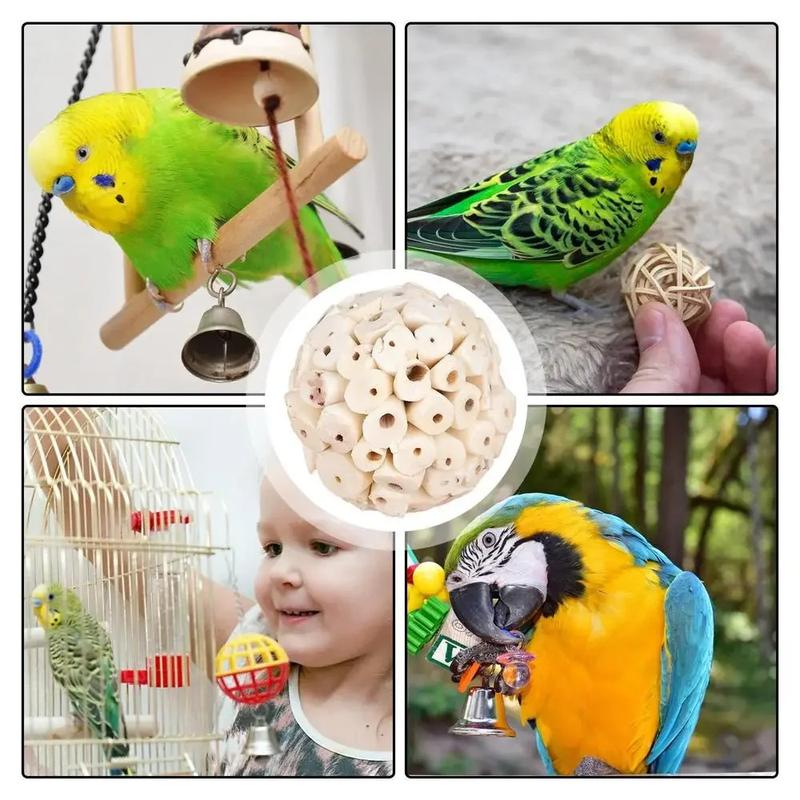 Product Introduction of Parrot Chewing Toy Ball Chew Shred Foraging Bird Cage Accessories for Parakeet Parrotlet Lovebird Budgies Conure Cockatiel 23