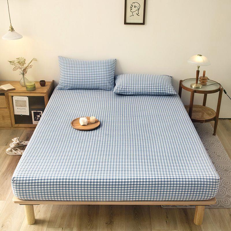 Product Introduction of INS Style Solid Color Fitted Sheet One-Piece Bedspread Student Dormitory Simmons Dust Cover Mattress Cover Pillowcase Universal 2