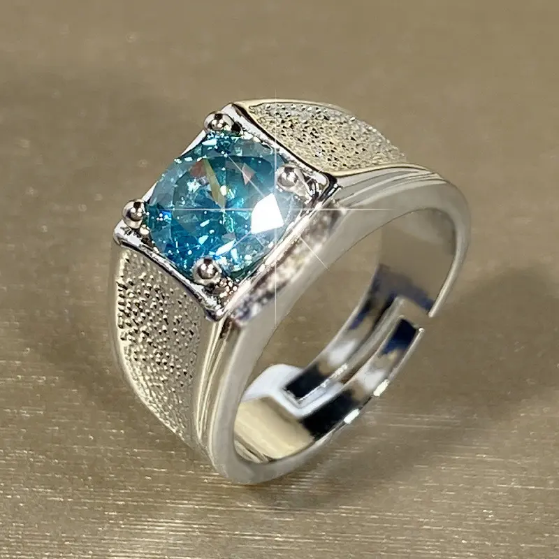 XIMILU-Nhẫn độc đoán độc đáo dành cho nam giới, đồ trang sức sáng bóng mờ, Xanh Biển Xanh Lá dành cho phụ nữ, thời trang Hàn Quốc, Cặp đôi, nhẫn tinh khiết dành cho nam giới, quà tặng Valentine dễ thương cho bạn gái 5