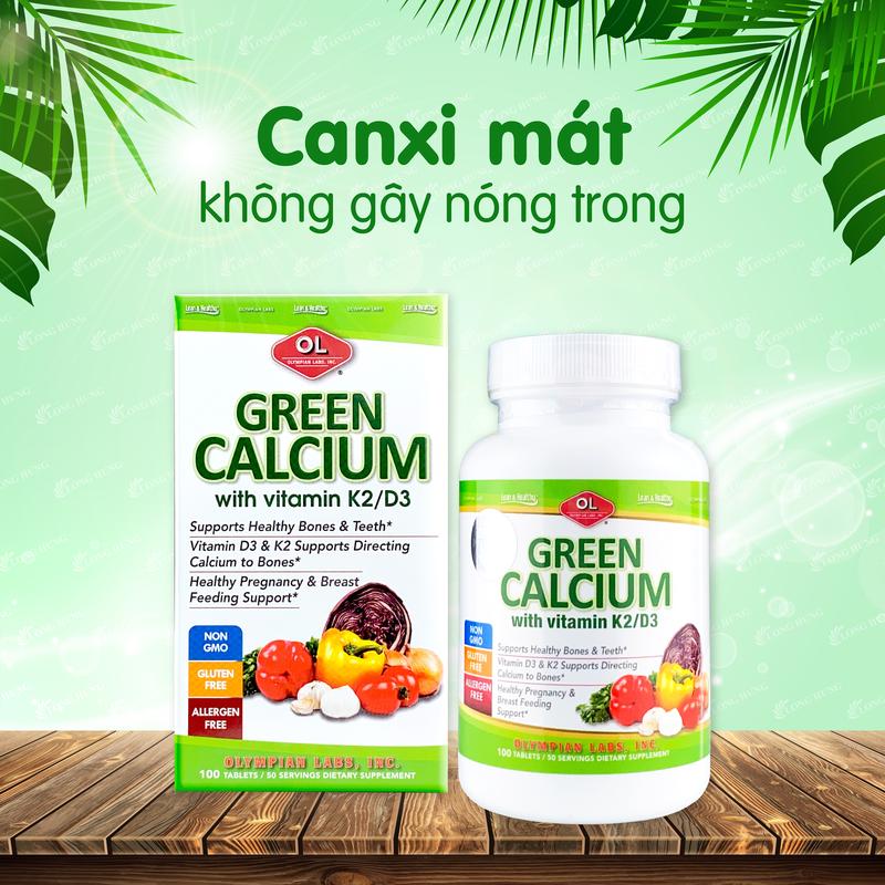 Viên uống Olympian Labs Green Calcium bổ sung canxi hữu cơ (100 viên) 5