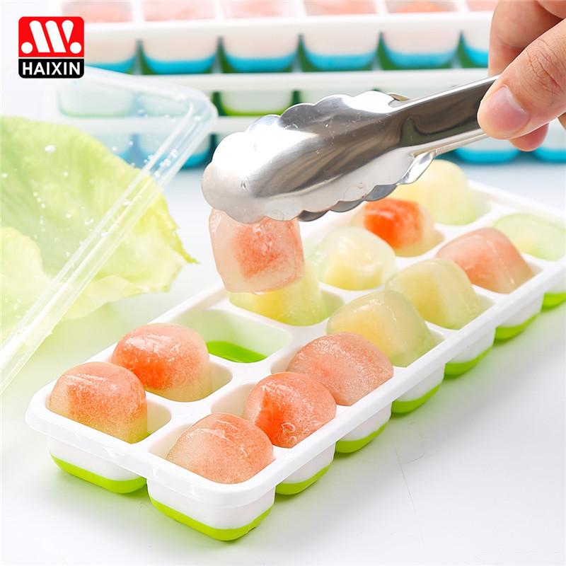 Silicone Lid Baby Food Container Homemade Ice Cubes Ice Tray Mold Food Grade Refrigerated Ice Film Mold 1