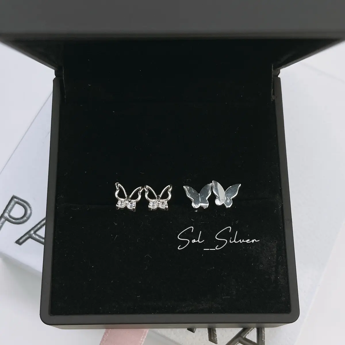 [010] Bông tai bạc hồ điệp SolSilver