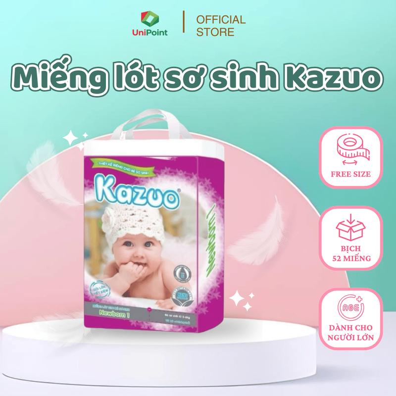  Miếng Lót Kazuo Newborn 1- 52 Miếng  Dành cho bé 0-1 Tháng  - Tã Bỉm HuyGo Tã Dán Trẻ Sơ Sinh bơ 