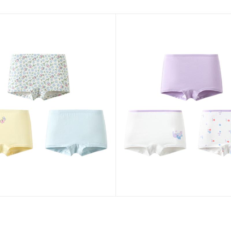 Balabala Quần Lót Cotton Cho Bé Gái, Quần Lót Boxer Đáy Quần Phẳng, Dành Cho Trẻ Em, Thân Thiện Với Làn Da Không Nóng Bỏng, Ba Gói 6