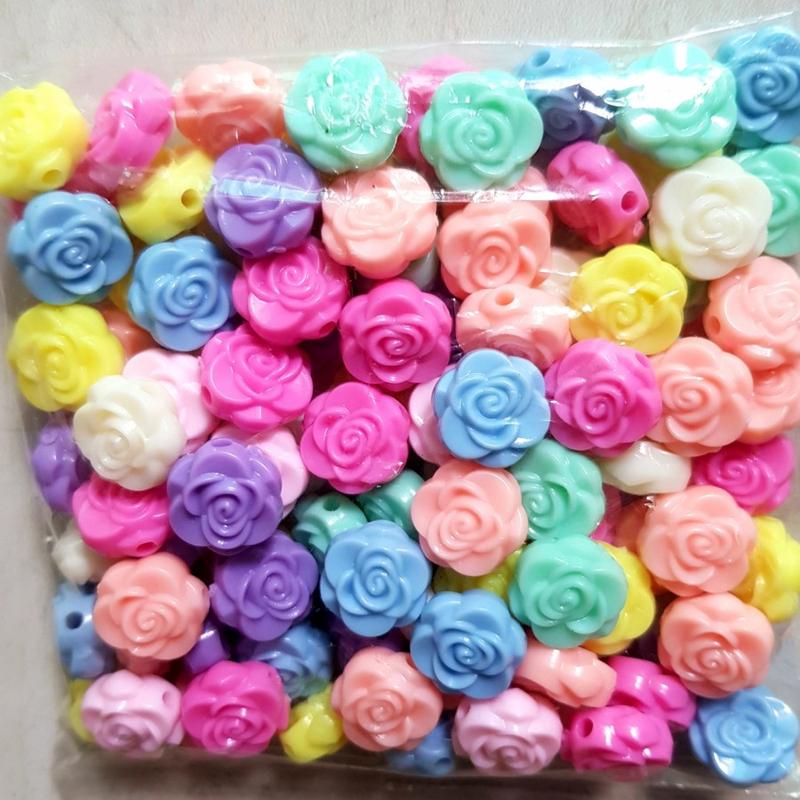 Mote Bunga Mawar Pastel Tebal 1pon 2