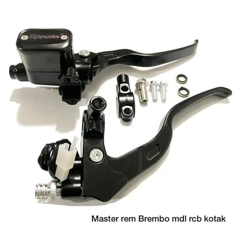 Master rem Brembo kotak 12mm plus handle kiri universal Mio beat Vario rx king vixion Tiger dll tabung smoke model rcb Foto