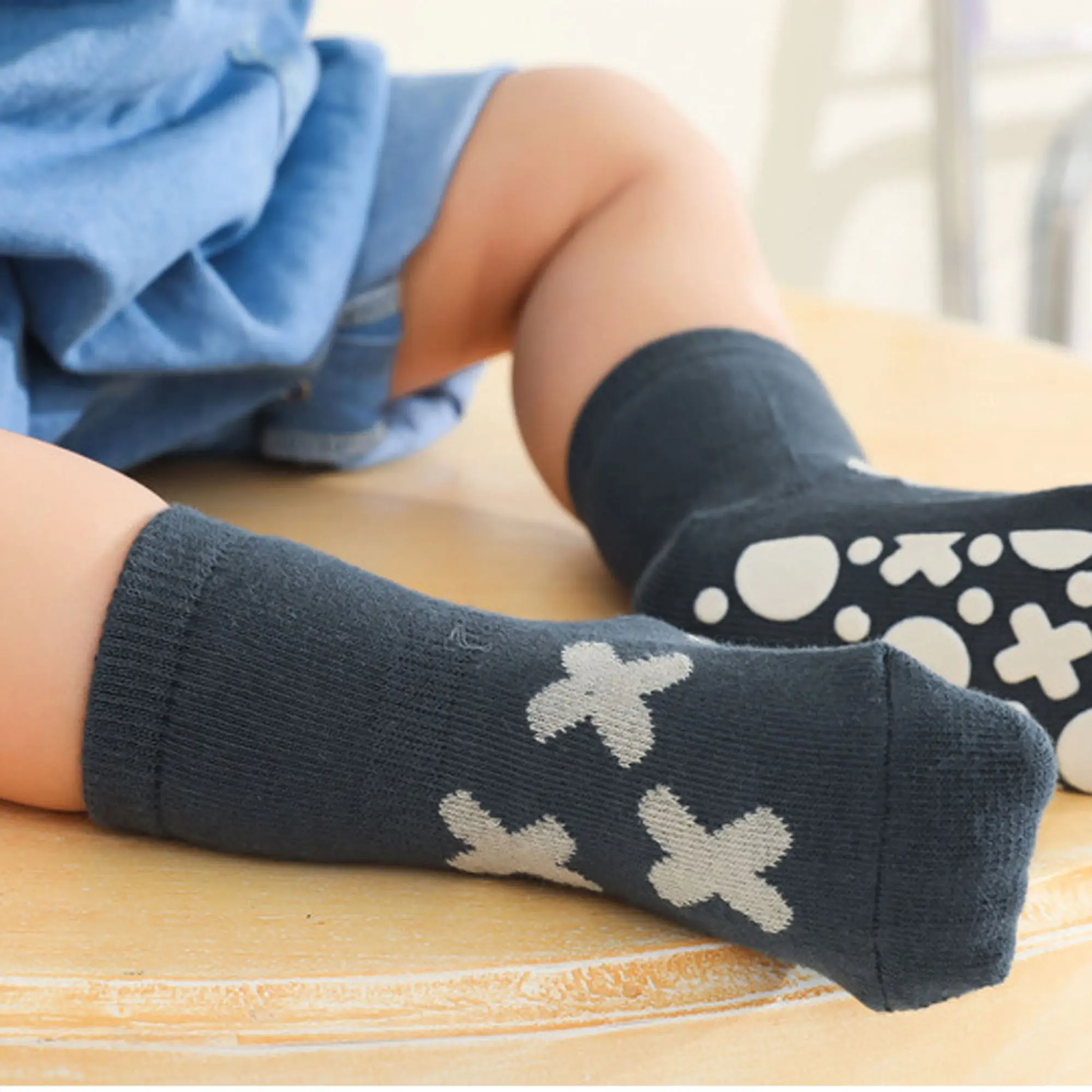 Toddler Baby Floor Socks Cartoon Print Anti-slip Grip Walking Socks for Kids Infant Girls Boys
