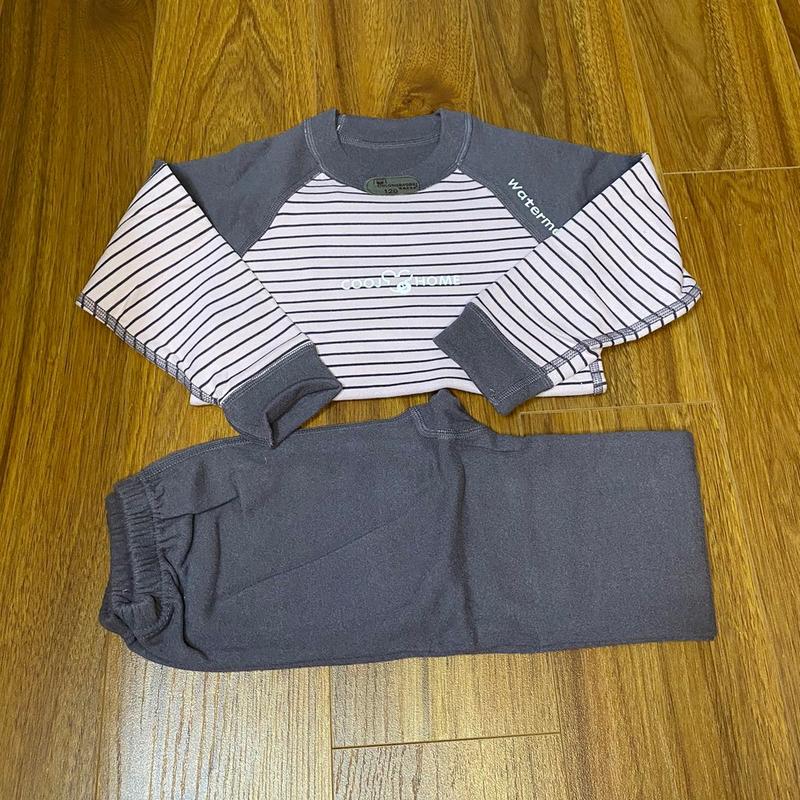 [Hân Hân Kids] Bộ quần áo dài tay nỉ kẻ ngang dài tay cho bé trai, bé gái, có thể mặc 2 mặt, size 90 - 120 7