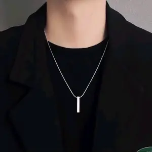 KALUNG TITANIUM LIONTIN BALOK SILVER