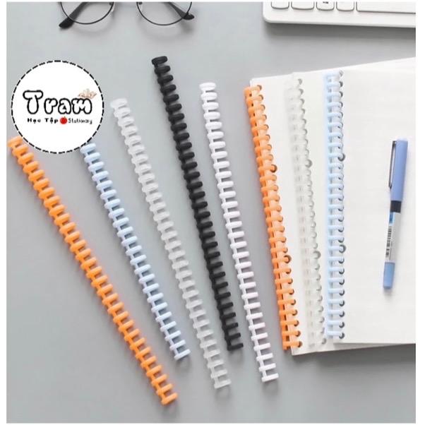Set 5 còng nhựa làm sổ kẹp tài liệu nhiều màu sắc cho vở sổ A5 B5 A4 5 lỗ 30 lỗ tuidung tailieunhieungan