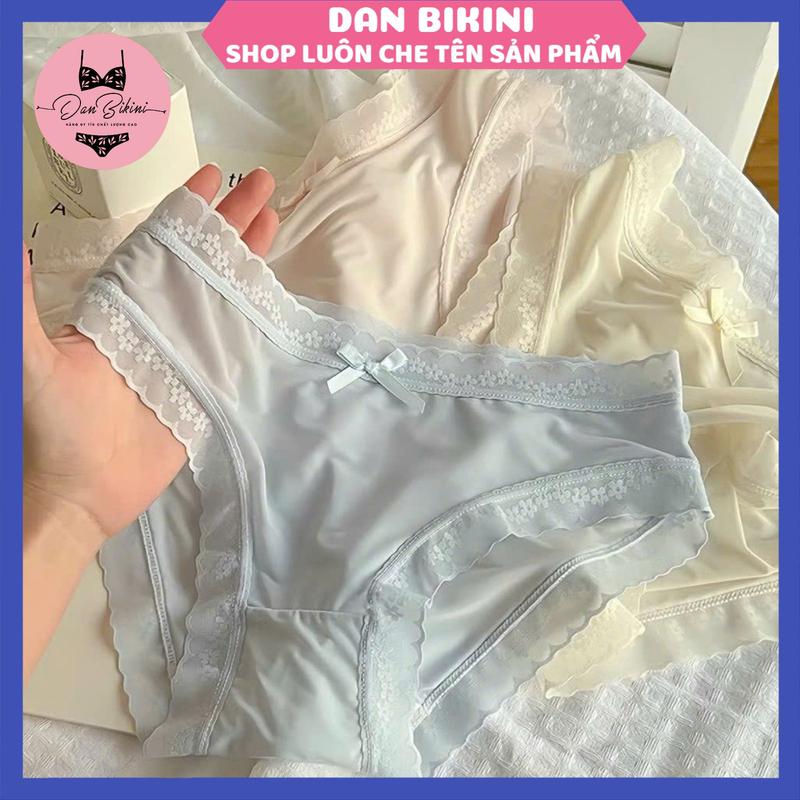 Set 10 Quần lót Nữ Su Lụa Siêu Mỏng Không lộ viền co giãn phối ren hoa thoáng mát MÃ 1271