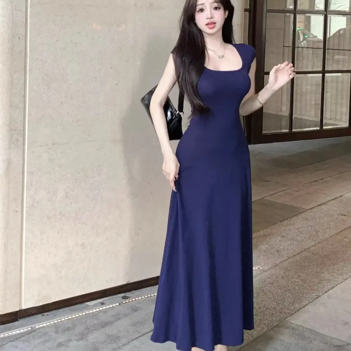 Đầm Body Nữ Tay Ngắn Cổ Vuông, Đầm Nữ Dáng Dài Diamond Dress ( có bigsize) | BigBuy360 - bigbuy360.vn