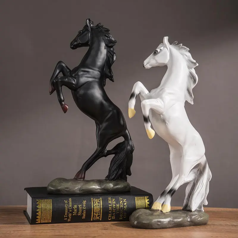 Horse Statue, 1 Count European Style Resin Horse Ornament, Home Decor for Living Room & Office, Perfect Housewarming Gift 3