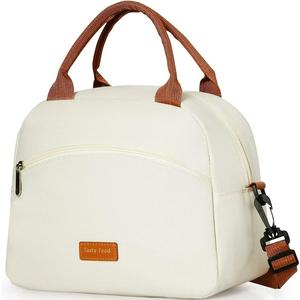 Lonchera aislada para mujeres y hombres, bolsa térmica impermeable, portátil y reutilizable de diseño bicolor, correas ajustables para uso laboral