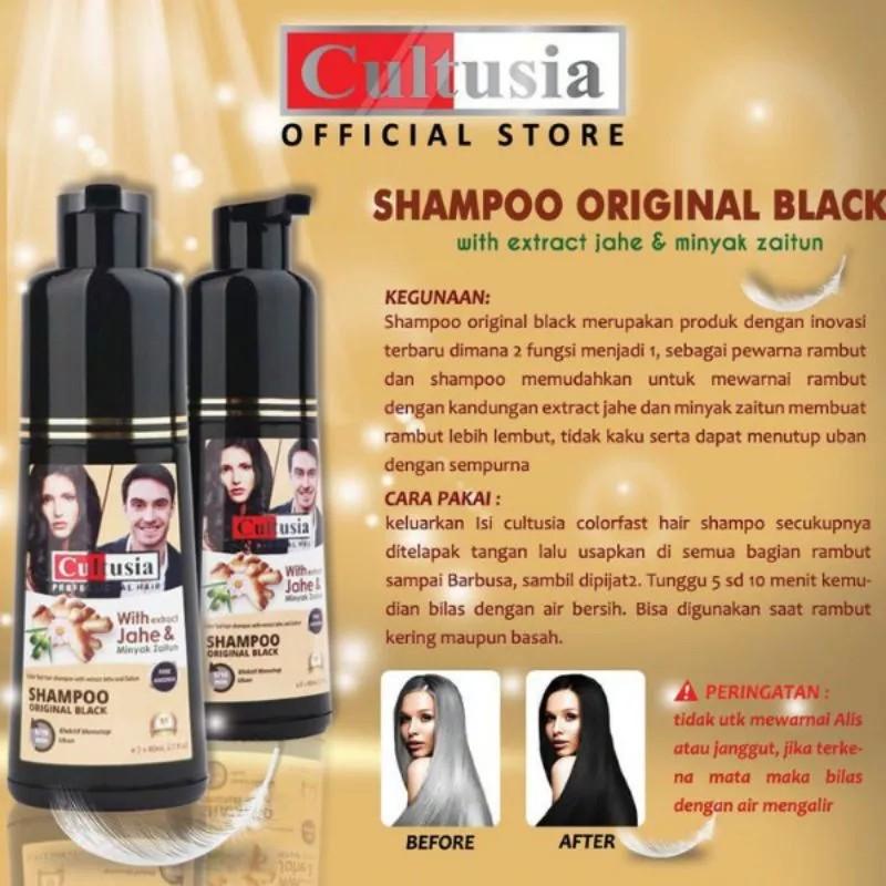 Cultusia Shampoo Penghilang Uban With Ekstrak Jahe & Minyak Zaitun 160 ML Haircare Perawatan Extract