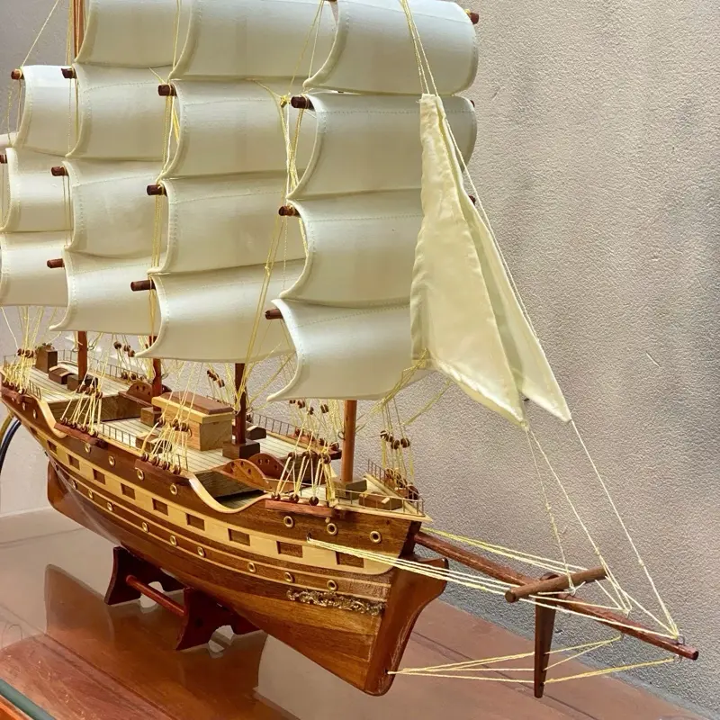 [France ll - dài 76] Thuyền buồn gỗ phong thuỷ gỗ Xoan Đào dài 76, cao 56, rộng 16 3