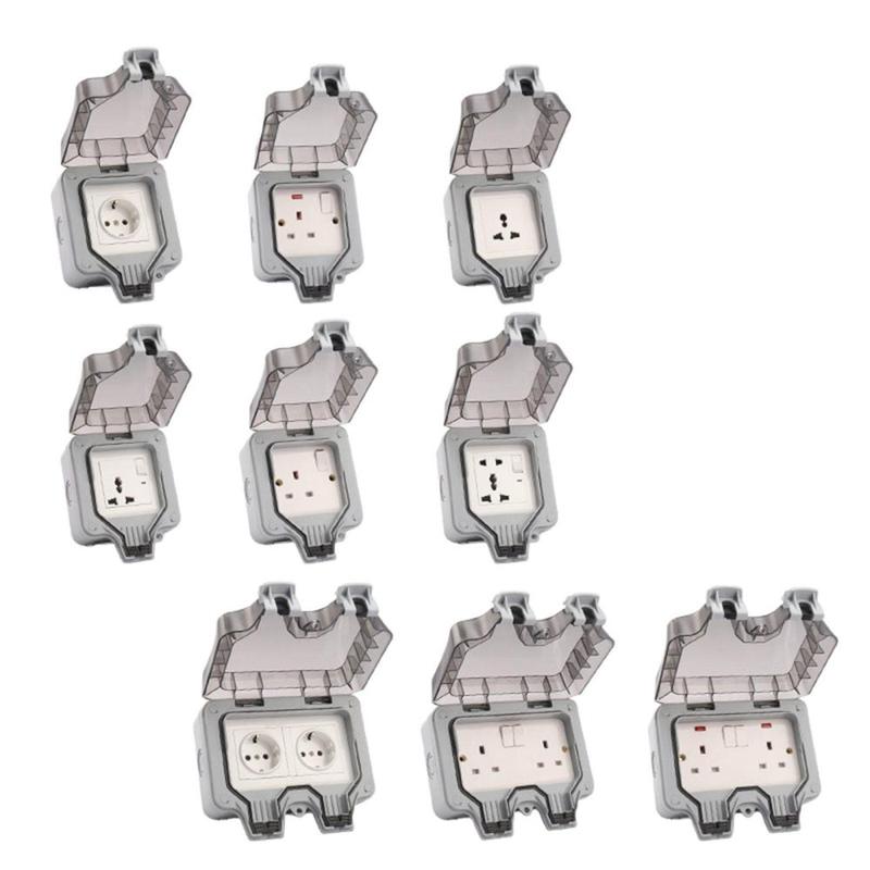 Waterproof Socket Size Waterproof Switch Socket Box Power Outlet Outdoor Wall Socke - TikTok ...