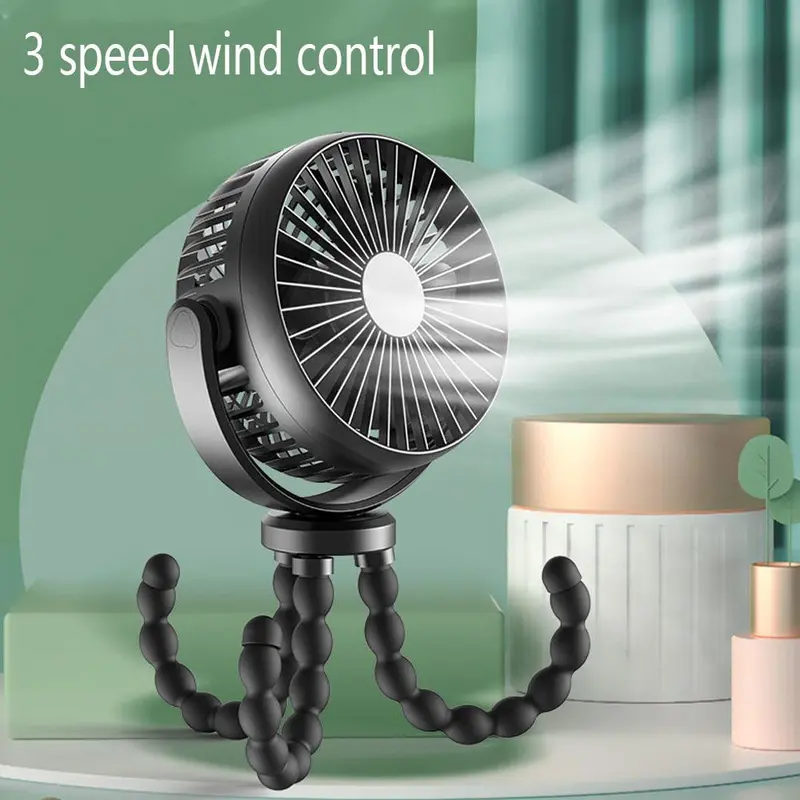 USB Rechargeable Octopus Handheld Fan, 3-speed Adjustable Stroller Fan, Portable Fan for Outdoor, Travel, Office, Learning, Gift 5