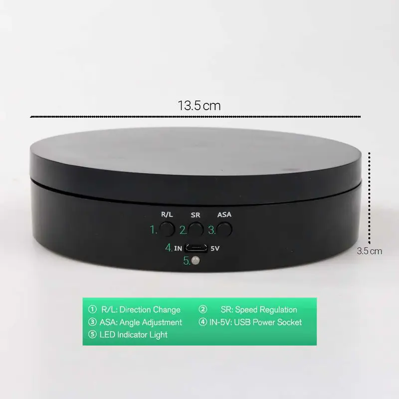TaffSTUDIO Alas Putar Fotografi Rotating Display Stand Base 13.5cm - BK360 4