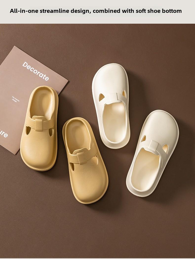 Product Introduction of From Thailand  Big Head Sandals Flat Floor Non-slip Wide Foot Wearable Basic Color Suede Wear And No Hurt 9