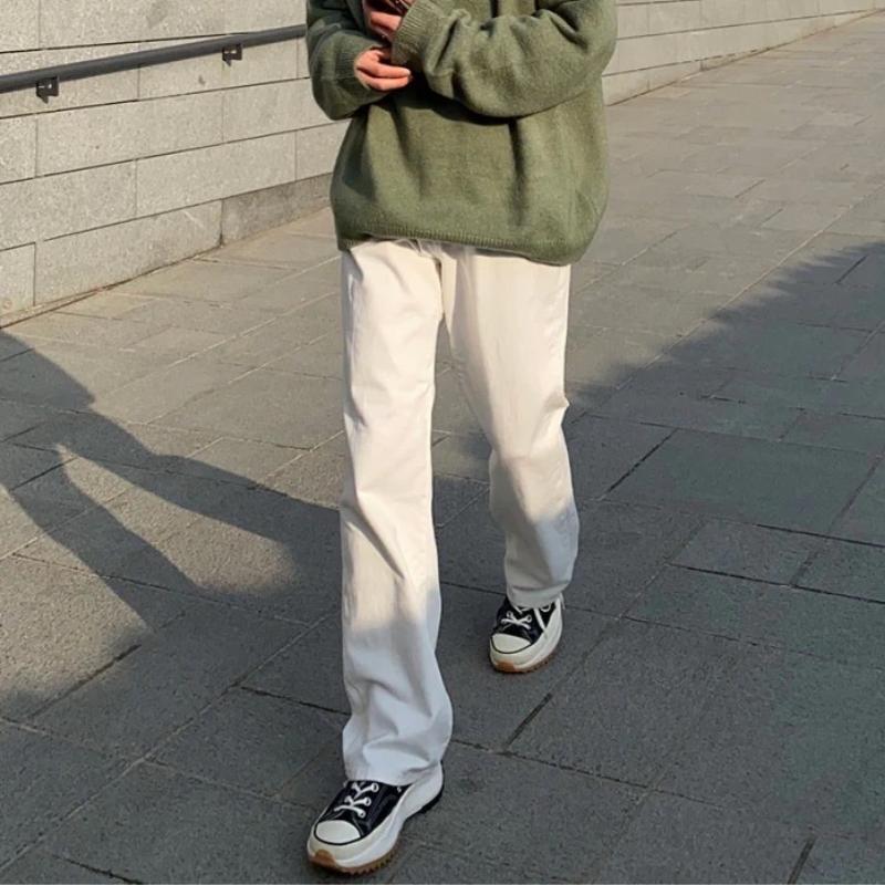 Quần jean nam ống suông rộng màu Trắng cực đẹp Menswear Pants Ong Có Túi