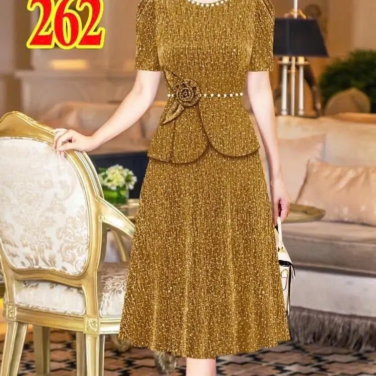 M262 Đầm Xinh Đi Tiệc Chất thun nhủ dệt kim cao cấp có co giãn thoải mái