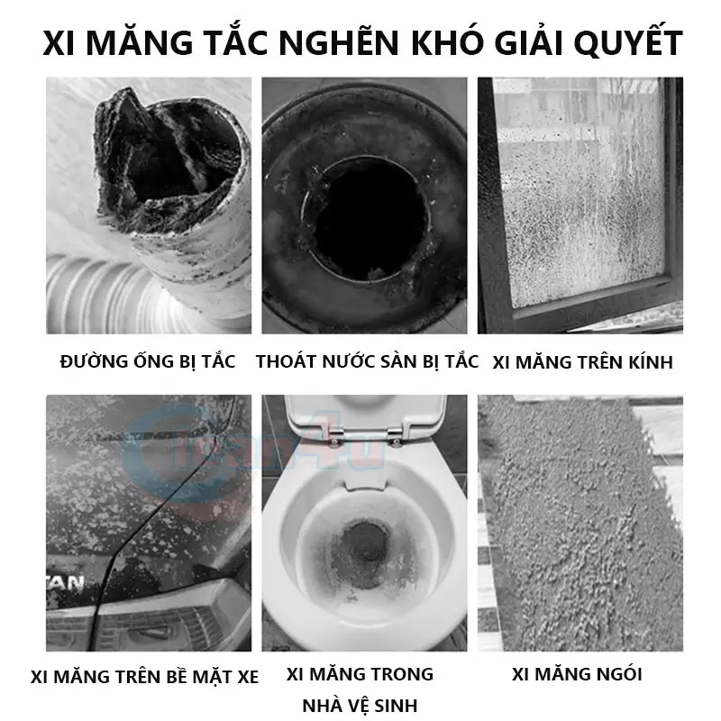 Chất Tẩy Xi Măng Tẩy Gạch Men 2500ml tặng pad chà Bình Xịt Nước 1