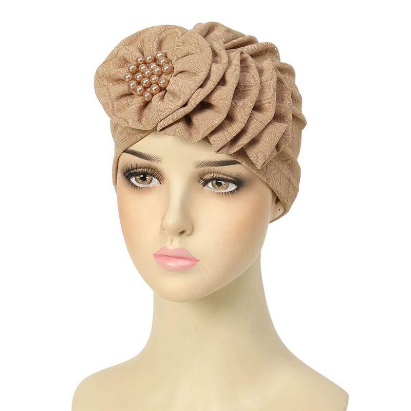Product Introduction of 2025 Newest wer Turban Indian Hat Beads Beanies Bonnet Chemo Cap Women Muslim Hijab Hair Loss Headscarf Wrap Turbante Mujer 8