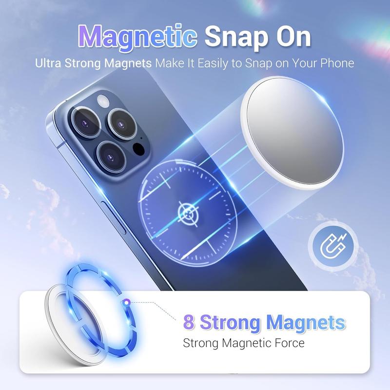 Product Introduction of JJC Snap On Magnetic Selfie Mirror, Mini Mirror Designed for Phone with Magsafe or Phone Case with Magnetic Ring, Accessory for Vlog Shooting, Live Stream and Self Portrait 5
