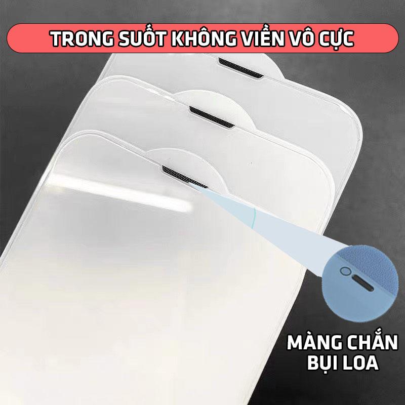   COMBO 5 KÍNH  Kính Cường Lực Iphone TRONG SUỐT VÔ CỰC KHÔNG VIỀN ĐEN Full Màn Phủ Nano có Màng Loa Iphone X XS XSMAX 11 12 13 14 15 16 PRO PLUS PROMAX  Phụ Kiện  