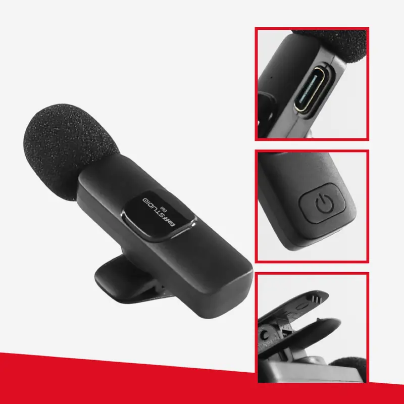 Mikrofon Wireless Lavalier Microphone USB Type C 2.4GHz - E60 1