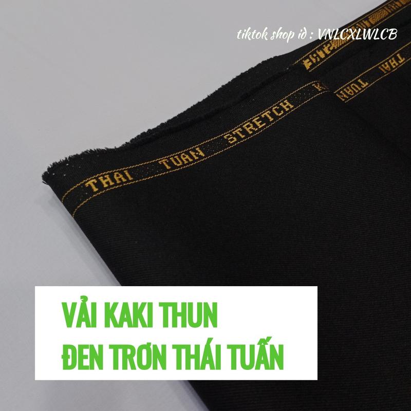 Vải May Quần Tây Nam Nữ Đen Trơn | Kaki Thun Thái Tuấn