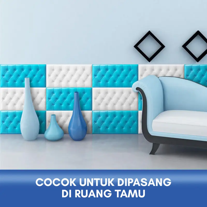 ISI 5 PCS !!! Wallpaper 3D Foam Kedap Suara Tahan Air Headboard Bed Wallfoam Empuk / Wallpaper Headboard Kamar Room 7