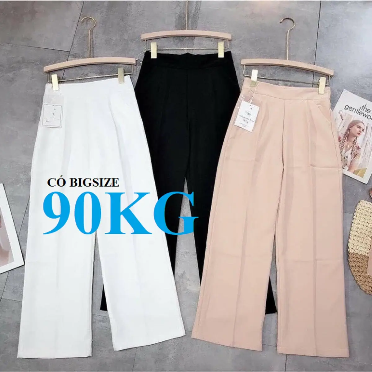 Quần Ống Rộng Dây Kéo BÊN SƯỜN, Vải tuyết mưa cao cấp, siêu hack dáng, Có Bigsize tới 90KG.