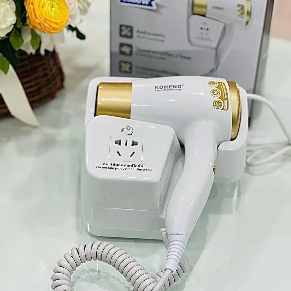 Sấy tóc treo tường, công suất 1800W, bảo hành 12 tháng