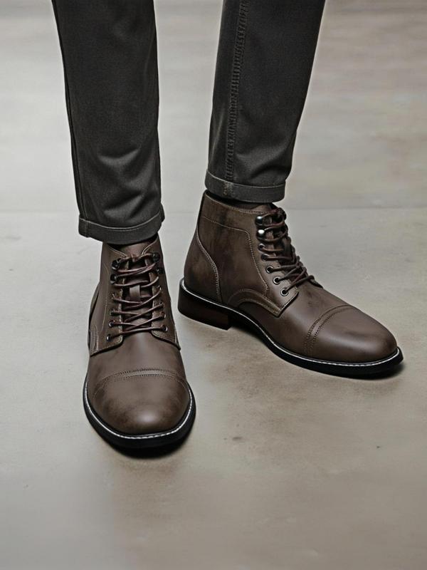 Men's Fashionable Retro Boots, Casual Comfortable Ankle Boots for Men, Fashionable Boots for Daily Wear, Boy 2
