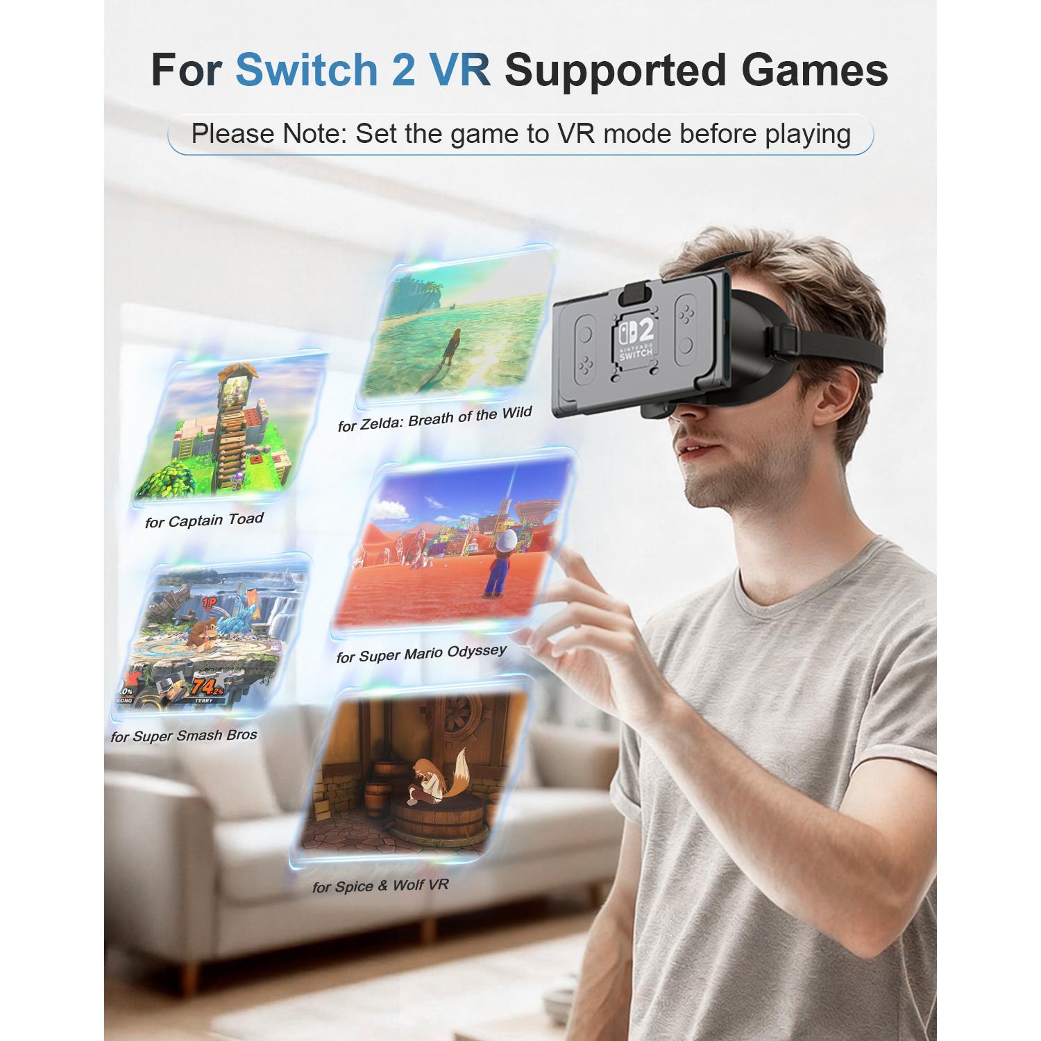 VR Headset For Nintendo Switch 2 3D Glasses Virtual Reality Movies NS 2 VR Immersive Gaming Experience Headband Adjustable Lens - Image 4