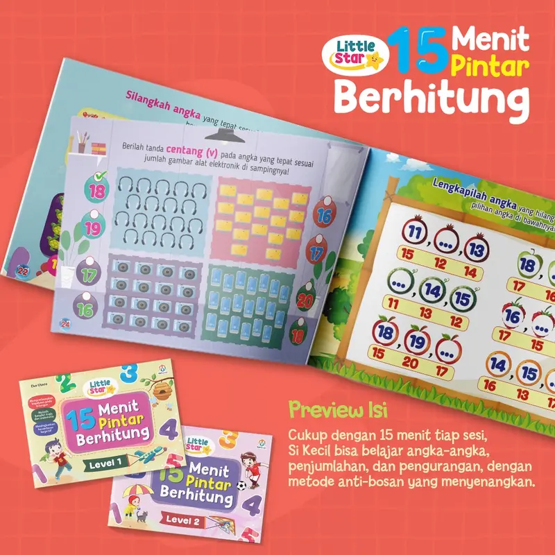 Buku Belajar Berhitung - Little Star 15 menit Pintar Berhitung (Usia 3+) Ziyad Books 8