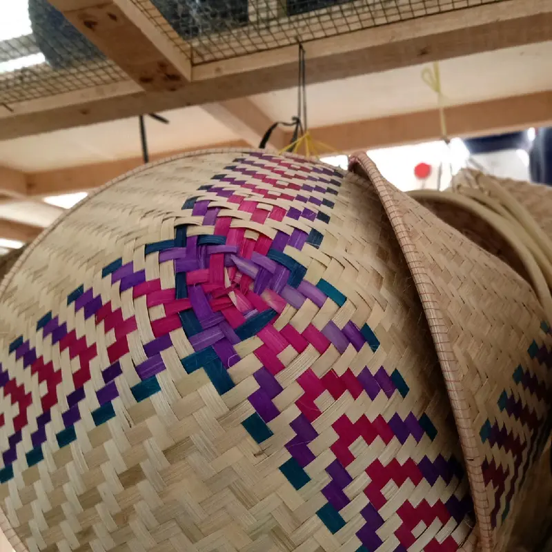 Caping Papak Lurik 40CM Caping Bambu Tudung Bambu Topi Petani 1